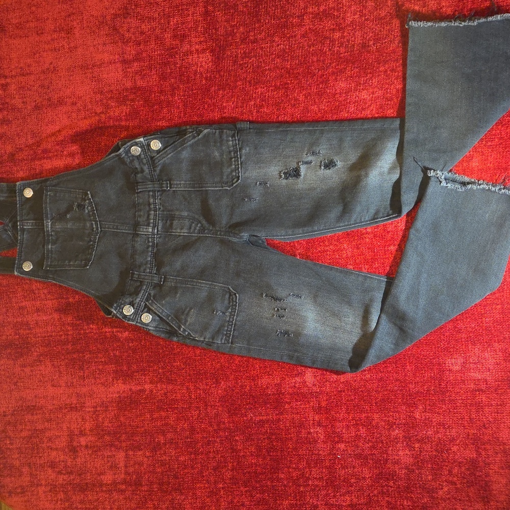 Kids Black Jeans Coverall